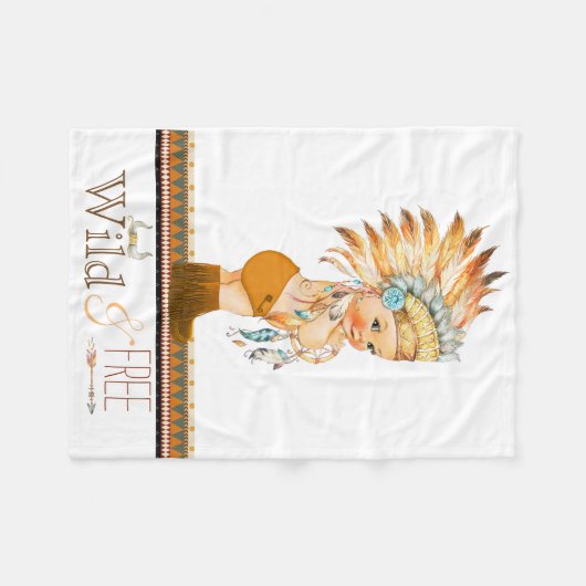 野生と自由のボーイズ族ベビー フリースブランケット (正面(横))