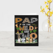 野生と2つの動物園サファリジャングルの誕生日のパパップ カード (黄色い花)