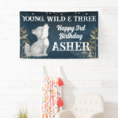 野生と3匹のオオカミのパーティー 横断幕 (インサイチュ)