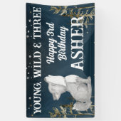 野生と3匹のオオカミのパーティー 横断幕 (縦)