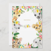 野生と5つのパーティー動物誕生日 招待状 (裏面)