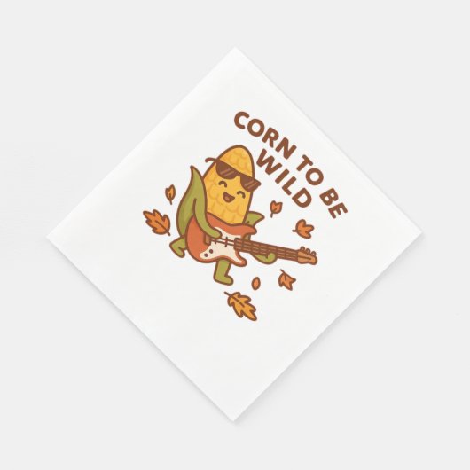 野生になるトウモロコシ – ロックンズオータムコーンコブイラストラ スタンダードランチョンナプキン (角)