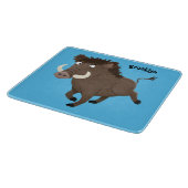 野生のおもしろいイノシシのラズルバック漫画イラストレーション カッティングボード (角)