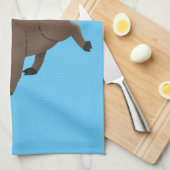 野生のおもしろいイノシシのラズルバック漫画イラストレーション キッチンタオル (四つ折り)