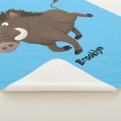 野生のおもしろいイノシシのラズルバック漫画イラストレーション シェルパブランケット (3/4)