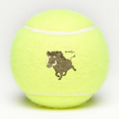 野生のおもしろいイノシシのラズルバック漫画イラストレーション テニスボール (裏面)