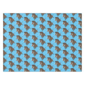 野生のおもしろいイノシシのラズルバック漫画イラストレーション テーブルクロス (正面(横))