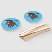 野生のおもしろいイノシシのラズルバック漫画イラストレーション ハンドファン (組立なし)