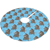 野生のおもしろいイノシシのラズルバック漫画イラストレーション ブラッシュドポリエステルツリースカート (アングル)