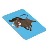 野生のおもしろいイノシシのラズルバック漫画イラストレーション マグネット (右側)