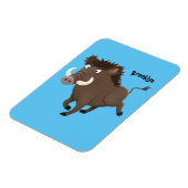 野生のおもしろいイノシシのラズルバック漫画イラストレーション マグネット (左側)