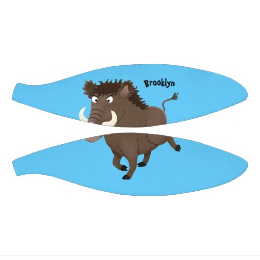 野生のおもしろいイノシシのラズルバック漫画イラストレーション ミニバスケットボール (パネル)