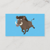 野生のおもしろいイノシシのラズルバック漫画イラストレーション 名刺 (裏面)