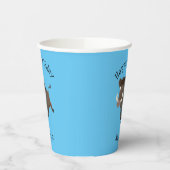 野生のおもしろいイノシシのラズルバック漫画イラストレーション 紙コップ (左)