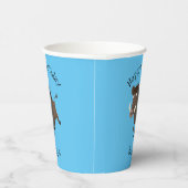 野生のおもしろいイノシシのラズルバック漫画イラストレーション 紙コップ (右)