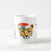 野生のおもしろいサファリの動物サンタ・クリスマス・コスチューム コーヒーマグカップ (中央)