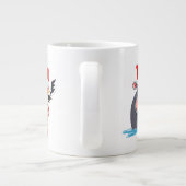 野生のおもしろいサファリの動物サンタ・クリスマス・コスチューム ジャンボコーヒーマグカップ (裏面)