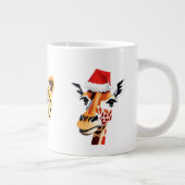 野生のおもしろいサファリの動物サンタ・クリスマス・コスチューム ジャンボコーヒーマグカップ (右)