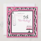 野生のお誕生日ケーキカードピンク2 カード (裏面)