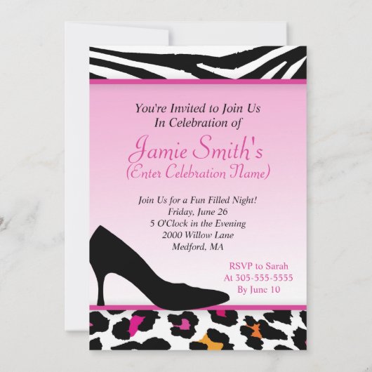 野生のかかとの招待状(バチェロレッテか誕生日) 招待状 (裏面)