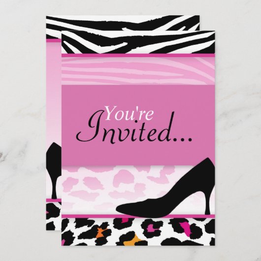 野生のかかとの招待状(バチェロレッテか誕生日) 招待状 (正面/裏面)