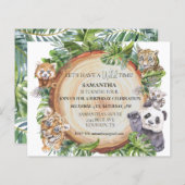 野生のかわいいジャングル動物タイガーパンダの水色 (正面/裏面)