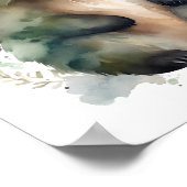 野生のかわいい森林動物が鹿を飼っている ポスター (角)