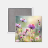 野生のかわいらし花を持つ冷蔵庫用マグネット マグネット (正面/裏面)