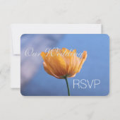 野生のかわいらし黄色のポピー花結婚式RSVPカード 出欠カード (裏面)
