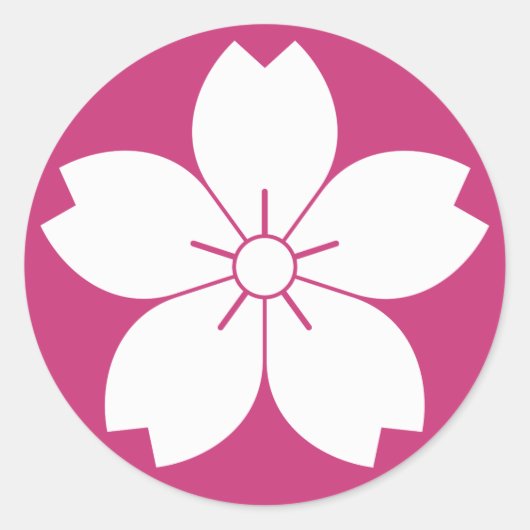 野生のさくらんぼの花 ラウンドシール (正面)
