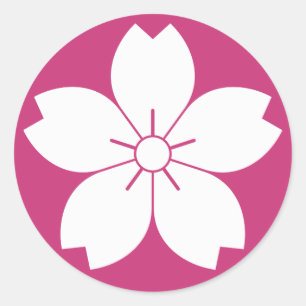 野生のさくらんぼの花 ラウンドシール