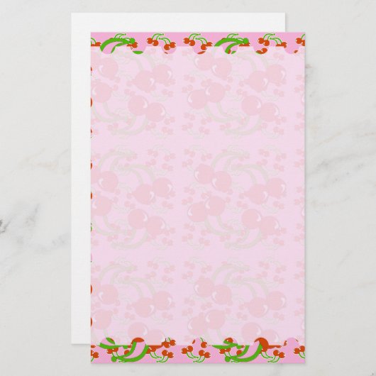 野生のさくらんぼ文房具 便箋 (正面/裏面)