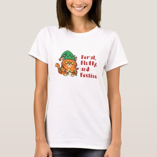 野生のふわふわクリスマス Tシャツ (正面)