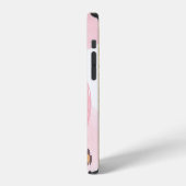 野生のままに、ヒョウ柄とピンクの円 iPhoneケース (左側面)
