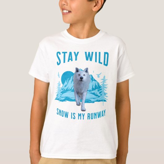 野生のままに 北極の狼 Tシャツ (正面)