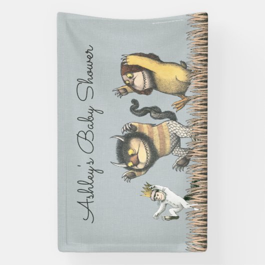 野生のものたちのいる場所 ベビーシャワーバナー 横断幕 (縦)