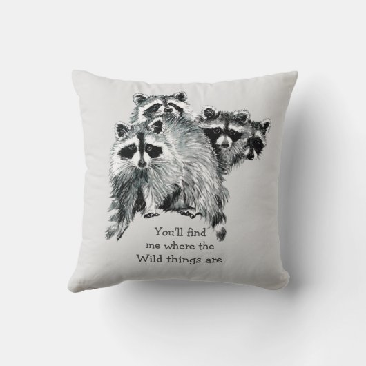 野生のものはアライグマであ感動的る クッション (裏面)