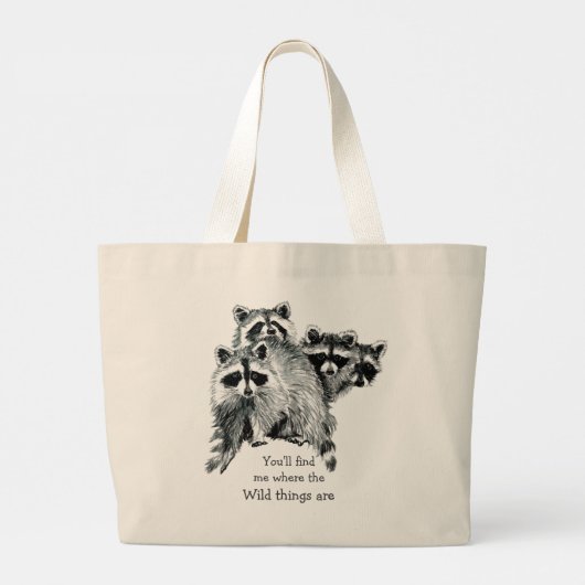 野生のものはアライグマであ感動的る ラージトートバッグ (裏面)