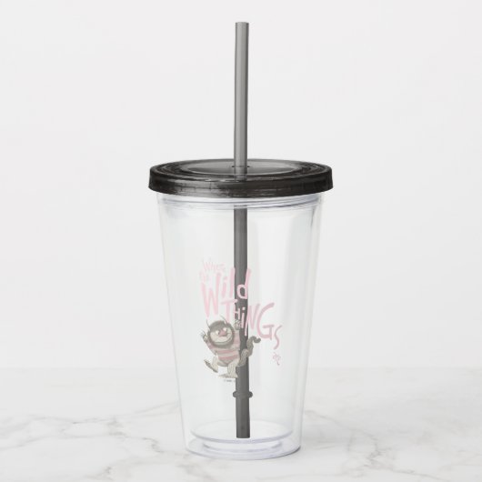 野生のものは引用文 – ピンク アクリルタンブラー (正面)