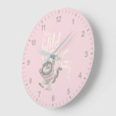 野生のものは引用文 – ピンク ラージ壁時計 (傾斜)