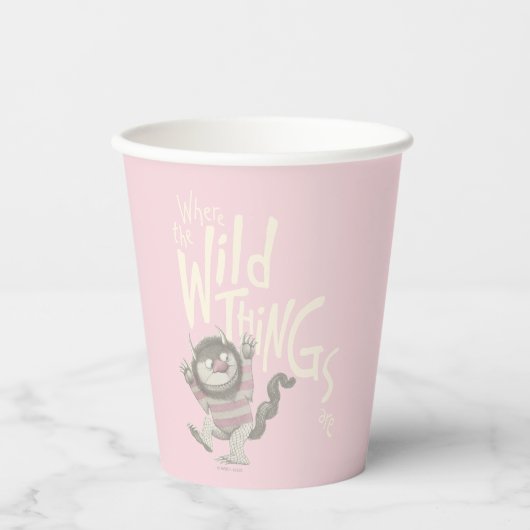 野生のものは引用文 – ピンク 紙コップ (正面)