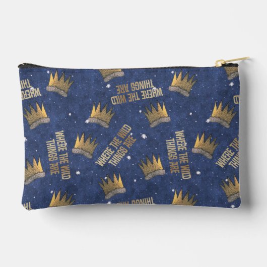 野生のものは王冠と星のパターン アクセサリーポーチ (裏面)