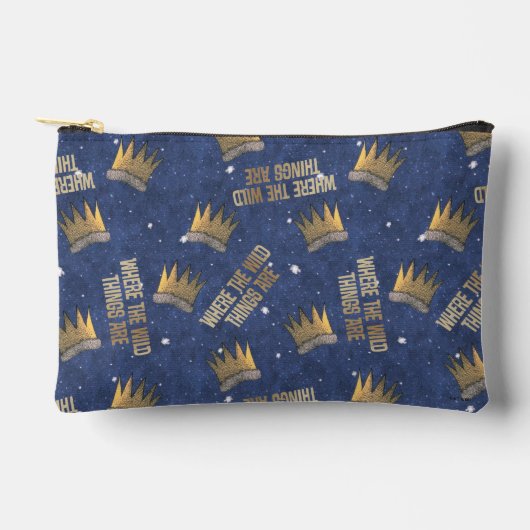 野生のものは王冠と星のパターン アクセサリーポーチ (正面)