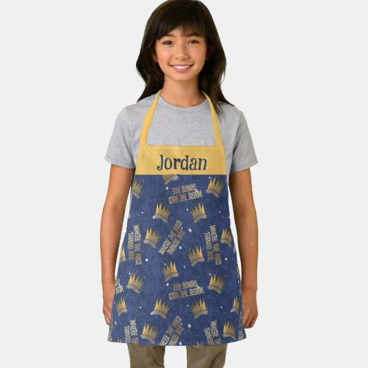 野生のものは王冠と星のパターン エプロン (インサイチュ)