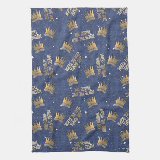 野生のものは王冠と星のパターン キッチンタオル (縦)