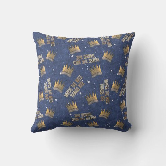 野生のものは王冠と星のパターン クッション (裏面)