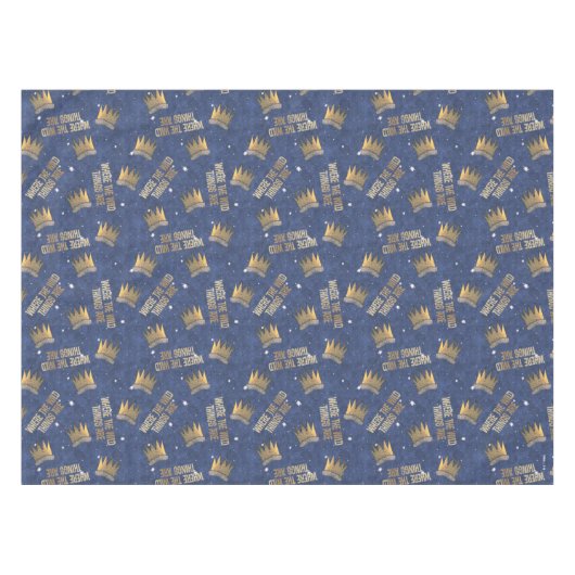 野生のものは王冠と星のパターン テーブルクロス (正面(横))