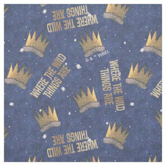 野生のものは王冠と星のパターン ファブリック (見本)