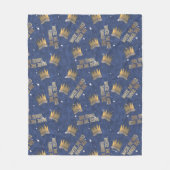 野生のものは王冠と星のパターン フリースブランケット (正面)