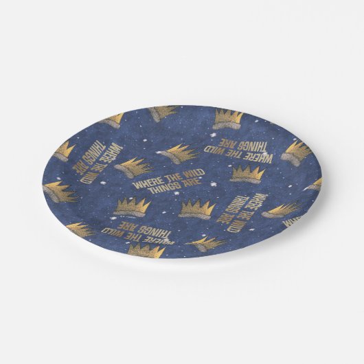 野生のものは王冠と星のパターン ペーパープレート (アングル)